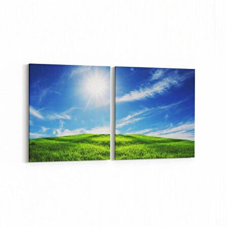 Olla 14626K2Y Doğa / Manzara Görseli Kare 2'li Yatay Kanvas Tablo (Ölçü: 65X30)