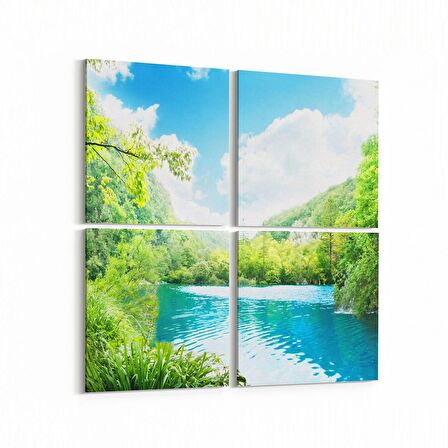 Olla 14424K4 Doğa / Manzara Görseli Kare 4'lü Kanvas Tablo (Ölçü: 65X65)