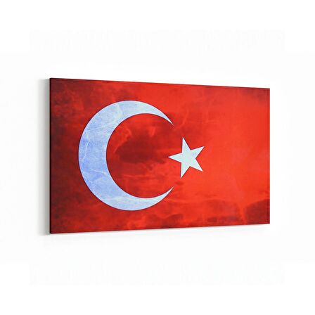 Olla 17526Y Türk Bayrağı Görseli Yatay Kanvas Tablo (Ölçü: 100X70)
