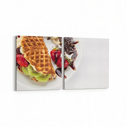 Olla 15268K2Y Gıda Görseli Kare 2'li Yatay Kanvas Tablo (Ölçü: 85X40)