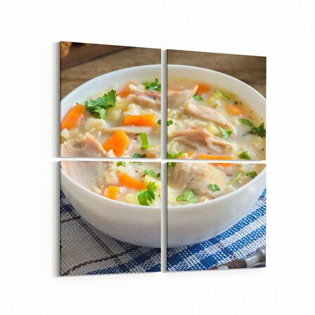 Olla 15294K4 Gıda Görseli Kare 4'lü Kanvas Tablo (Ölçü: 145X145)