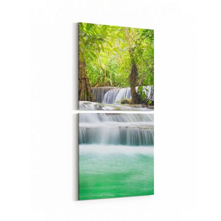 Olla 14482K2D Doğa / Manzara Görseli Kare 2'li Dikey Kanvas Tablo (Ölçü: 30X65)