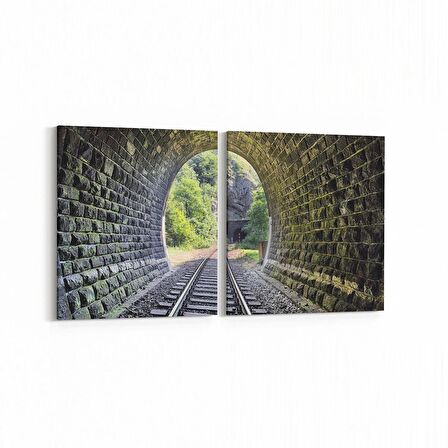 Olla 13878K2Y Doğa / Manzara Görseli Kare 2'li Yatay Kanvas Tablo (Ölçü: 125X60)
