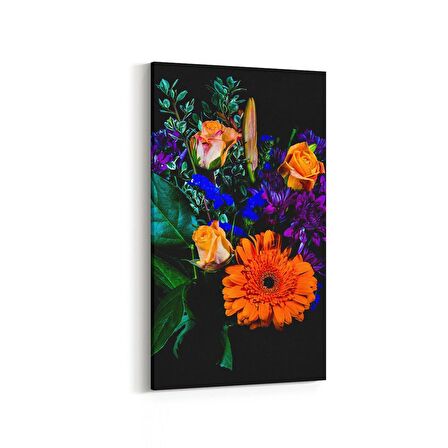 Olla 11595DD Çiçek Görseli Dikey Dar Kanvas Tablo (Ölçü: 60X120)