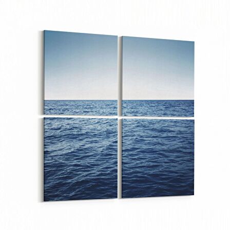 Olla 12883K4 Deniz / Okyanus Görseli Kare 4'lü Kanvas Tablo (Ölçü: 145X145)