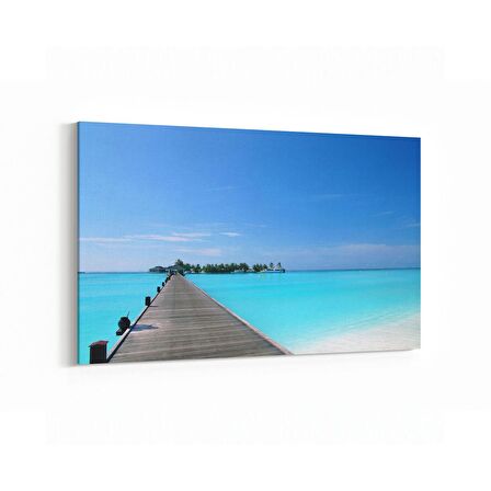 Olla 16483Y Kumsal / Sahil Görseli Yatay Kanvas Tablo (Ölçü: 90X60)