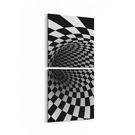 Olla 10219K2D Abstract Girdap Görsel Kare 2'li Dikey Kanvas Tablo (Ölçü: 30X65)