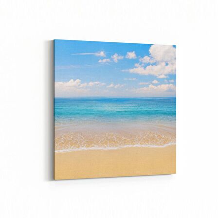 Olla 16584K Kumsal / Sahil Görseli Kare Kanvas Tablo (Ölçü: 25X25)