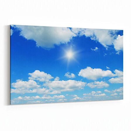 Olla 15577Y Gökyüzü Bulut Görseli  Yatay Kanvas Tablo (Ölçü: 120X80)