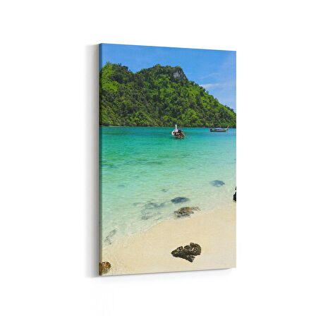 Olla 16565D Kumsal / Sahil Görseli Dikey Kanvas Tablo (Ölçü: 60X90)