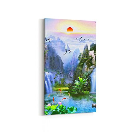Olla 13577DD Doğa / Manzara Görseli Dikey Dar Kanvas Tablo (Ölçü: 30X60)