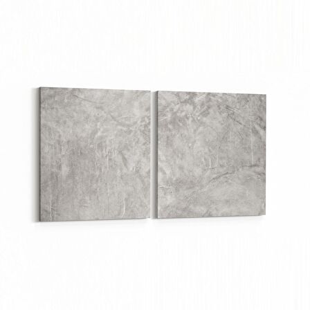 Olla 12444K2Y Beton Görseli Kare 2'li Yatay Kanvas Tablo (Ölçü: 85X40)