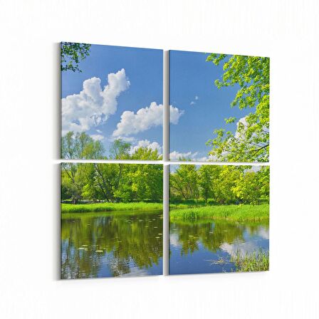 Olla 13351K4 Doğa / Manzara Görseli Kare 4'lü Kanvas Tablo (Ölçü: 145X145)