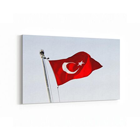 Olla 17586Y Türk Bayrağı Görseli Yatay Kanvas Tablo (Ölçü: 30X20)