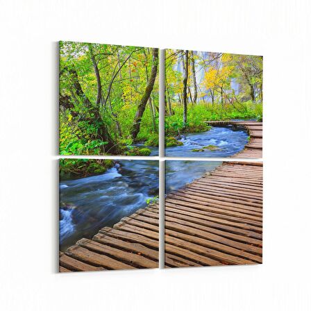 Olla 14164K4 Doğa / Manzara Görseli Kare 4'lü Kanvas Tablo (Ölçü: 65X65)