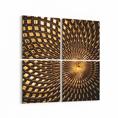 Olla 10323K4 Abstract Görsel Kare 4'lü Kanvas Tablo (Ölçü: 125X125)