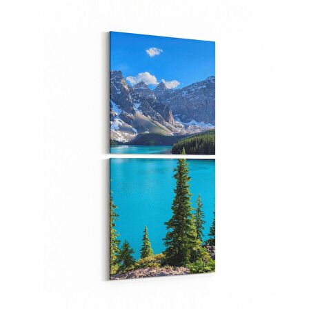 Olla 14443K2D Doğa / Manzara Görseli Kare 2'li Dikey Kanvas Tablo (Ölçü: 30X65)
