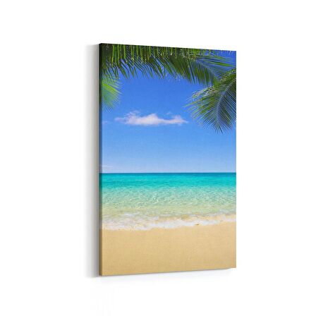 Olla 16339D Kumsal / Sahil Görseli Dikey Kanvas Tablo (Ölçü: 70X105)