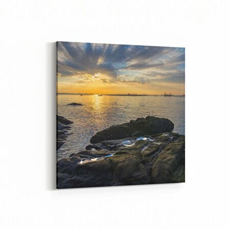 Olla 16050K Günbatımı Görseli Kare Kanvas Tablo (Ölçü: 25X25)