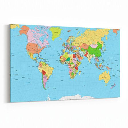 Olla 16211Y Harita Görseli Yatay Kanvas Tablo (Ölçü: 70X50)