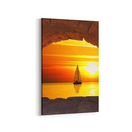 Olla 15897D Günbatımı Görseli Dikey Kanvas Tablo (Ölçü: 100X150)
