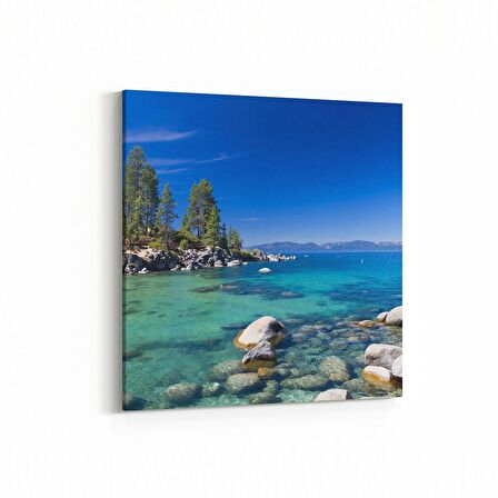 Olla 16621K Kumsal / Sahil Görseli Kare Kanvas Tablo (Ölçü: 25X25)