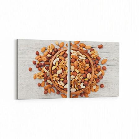 Olla 15209K2Y Gıda Görseli Kare 2'li Yatay Kanvas Tablo (Ölçü: 105X50)