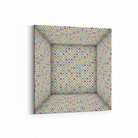 Olla 10232K Abstract Girdap Görsel Kare Kanvas Tablo (Ölçü: 25X25)