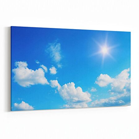 Olla 15601Y Gökyüzü Bulut Görseli  Yatay Kanvas Tablo (Ölçü: 150X100)
