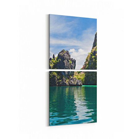 Olla 14041K2D Doğa / Manzara Görseli Kare 2'li Dikey Kanvas Tablo (Ölçü: 30X65)