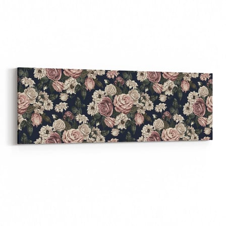 Olla 11773YI Çiçek Görseli Yatay İnce Kanvas Tablo (Ölçü: 90X30)