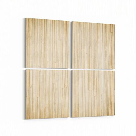 Olla 11989K4 Ahşap Desen Görseli Kare 4'lü Kanvas Tablo (Ölçü: 65X65)