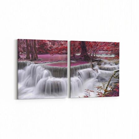 Olla 13521K2Y Doğa / Manzara Görseli Kare 2'li Yatay Kanvas Tablo (Ölçü: 65X30)