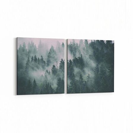 Olla 14427K2Y Doğa / Manzara Görseli Kare 2'li Yatay Kanvas Tablo (Ölçü: 65X30)