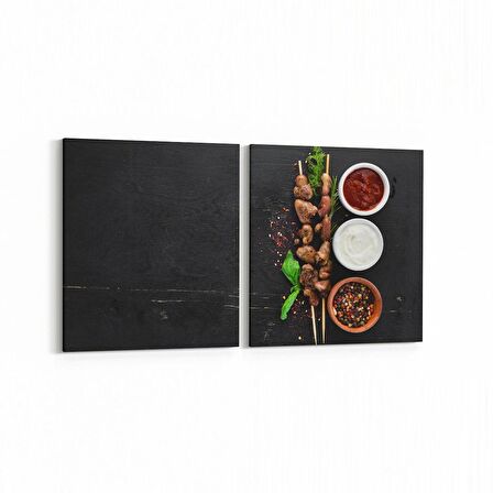 Olla 15030K2Y Gıda Görseli Kare 2'li Yatay Kanvas Tablo (Ölçü: 125X60)
