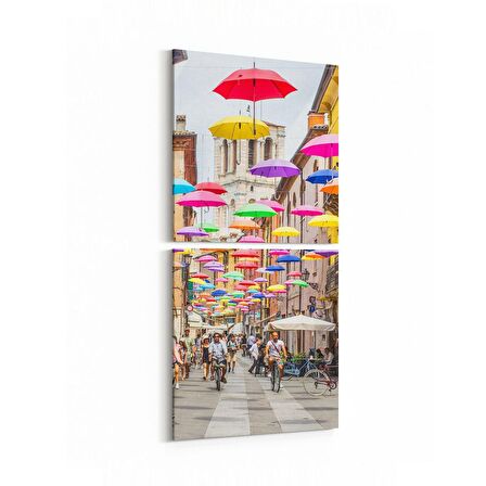 Olla 18631KD Yapı Görseli Kare 2'li Dikey Kanvas Tablo (Ölçü: 30X65)