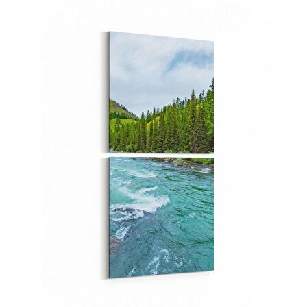 Olla 13482K2D Doğa / Manzara Görseli Kare 2'li Dikey Kanvas Tablo (Ölçü: 30X65)