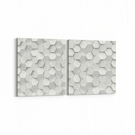 Olla 14949K2Y Geometrik Desen Görseli Kare 2'li Yatay Kanvas Tablo (Ölçü: 85X40)