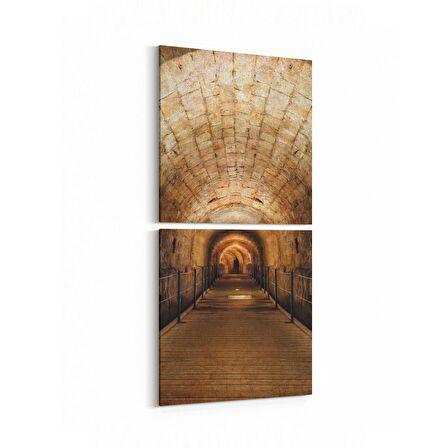 Olla 18426KD Yapı Görseli Kare 2'li Dikey Kanvas Tablo (Ölçü: 30X65)