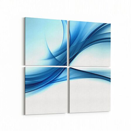 Olla 10181K4 Abstract Görsel Kare 4'lü Kanvas Tablo (Ölçü: 105X105)