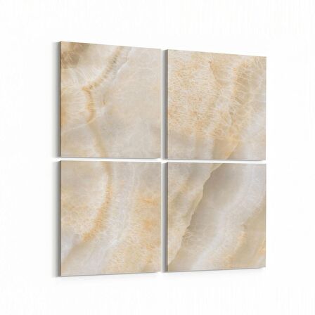 Olla 16690K4 Mermer Desen Görsel Kare 4'lü Kanvas Tablo (Ölçü: 145X145)