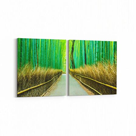 Olla 14071K2Y Doğa / Manzara Görseli Kare 2'li Yatay Kanvas Tablo (Ölçü: 85X40)