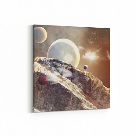 Olla 17614K Uzay Görseli Kare Kanvas Tablo (Ölçü: 25X25)