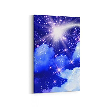 Olla 14676D Gece Gökyüzü Görseli Dikey Kanvas Tablo (Ölçü: 100X150)