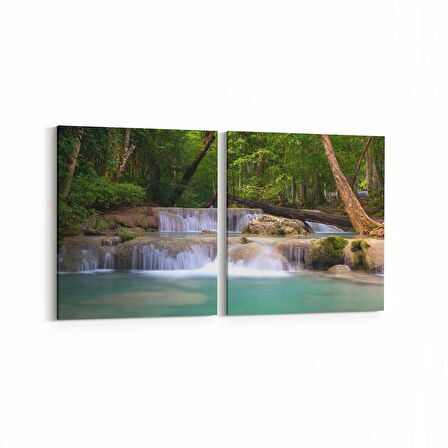 Olla 14056K2Y Doğa / Manzara Görseli Kare 2'li Yatay Kanvas Tablo (Ölçü: 125X60)