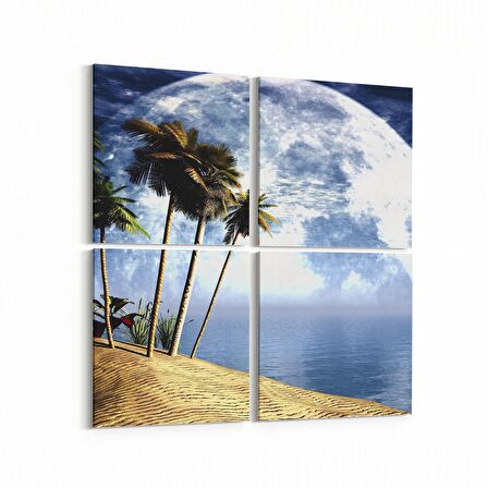 Olla 13392K4 Doğa / Manzara Görseli Kare 4'lü Kanvas Tablo (Ölçü: 125X125)