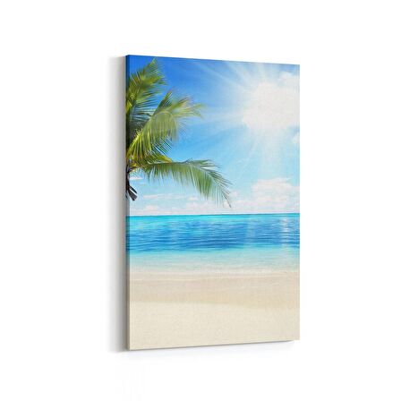 Olla 16518D Kumsal / Sahil Görseli Dikey Kanvas Tablo (Ölçü: 60X90)