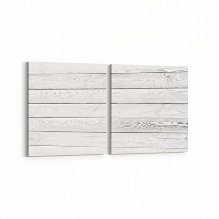 Olla 12033K2Y Ahşap Desen Görseli Kare 2'li Yatay Kanvas Tablo (Ölçü: 65X30)