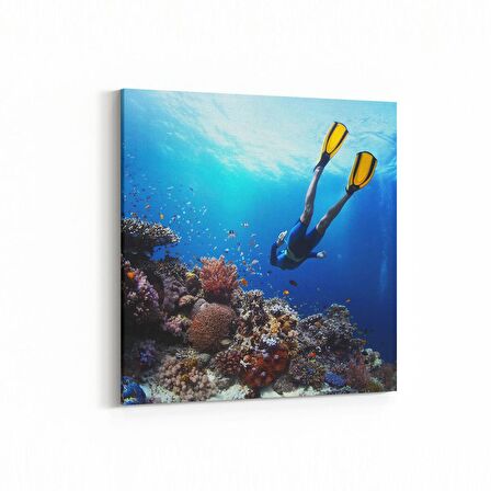 Olla 12899K Deniz / Okyanus Görseli Kare Kanvas Tablo (Ölçü: 60X60)