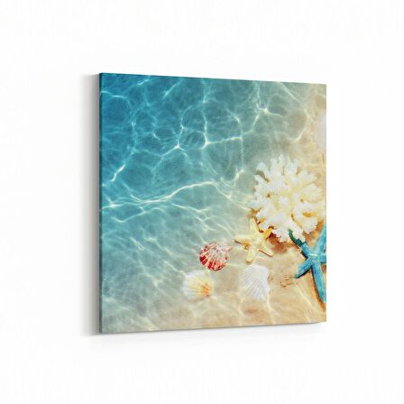 Olla 16399K Kumsal / Sahil Görseli Kare Kanvas Tablo (Ölçü: 25X25)